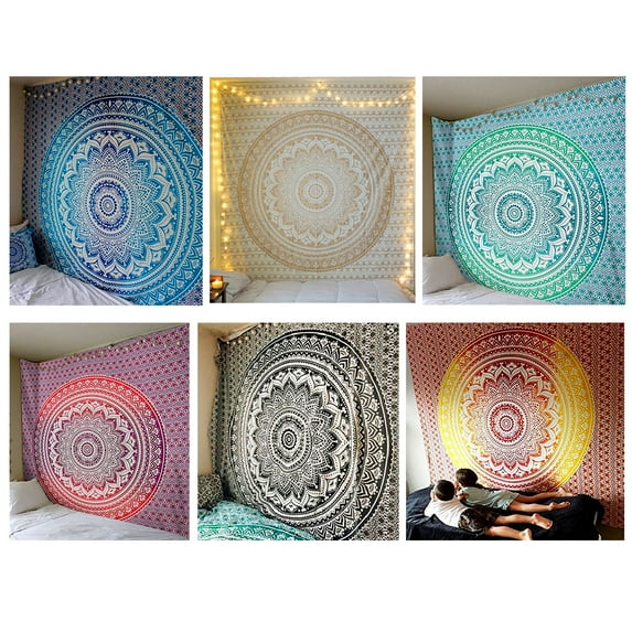 SPRING PARK Tapestry Art Wall Hanging Mandala Bohomian Tapestry Wall Blanket for Dorm Bedroom Living room Home Decor Yoga Mat Picnic Mat, Beach Towel