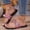 Pink, variant on Shiny Crinkle Fabric Toe Ring Flat Slides Versatile Plus-Size Ethnic Style On Beach Shoes for Summer Sundress & Everyday Wear Red 9.5
