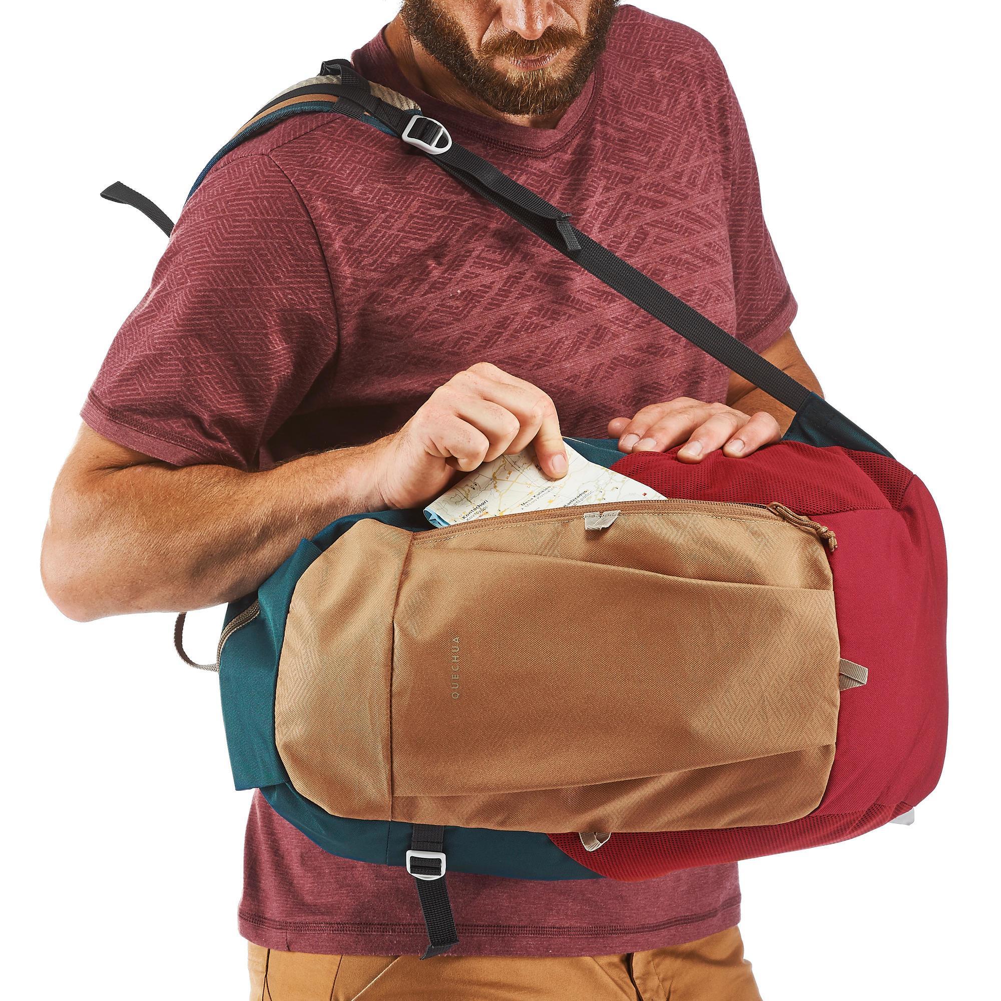 Quechua NH 100 hiking backpack burnt orange Decathlon Quechua NH 100 20 L Hiking Backpack — CampSaver main image 2