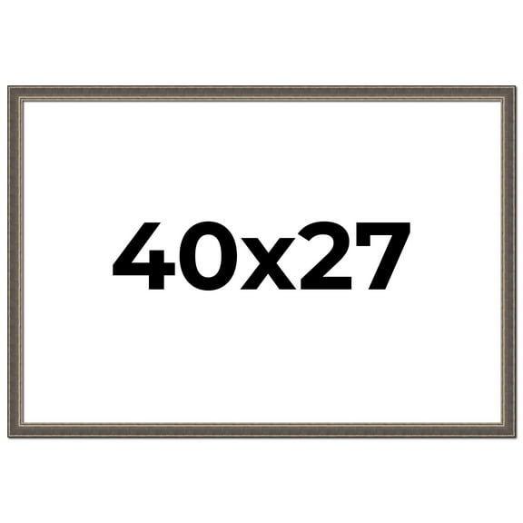 40x27 Frame Silver Real Wood Picture Frame Width 1.25 Inches | Interior Frame Depth 0.5 Inches |