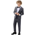 thumbnail image 3 of Boys Suit Set Formal Dress Shirt with BowTie Vest Pants Toddler Boy Tuxedo Suits, 3 of 13