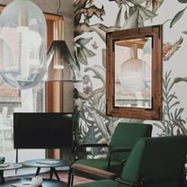 Tyler Dillon Rectangular Wood Framed Wall Mirror with Black Iron Accents - 46.5"H x 34.75"W