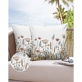 thumbnail image 6 of Pack of 2 Outdoor Pillow Covers, Fall Flowers Chrysanthemum Fern Reeds Waterproof Square Throw Pillowcase Cushion Decorative Pillow Covers for Couch Patio Tent, 20x20 in, 6 of 6
