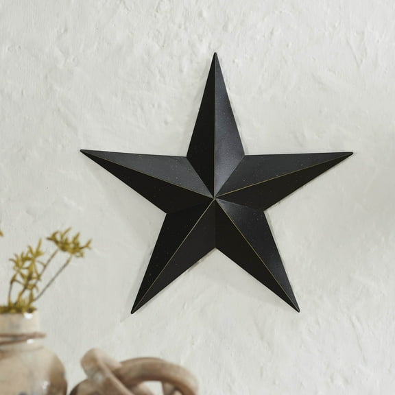 VHC Brands Patriotic Metal Star Speckled Distressed 18x18, Independence Day Decor, Decorative Wall Hanging, Rustic Farmhouse Decorations, Country Black, Vintage Tan