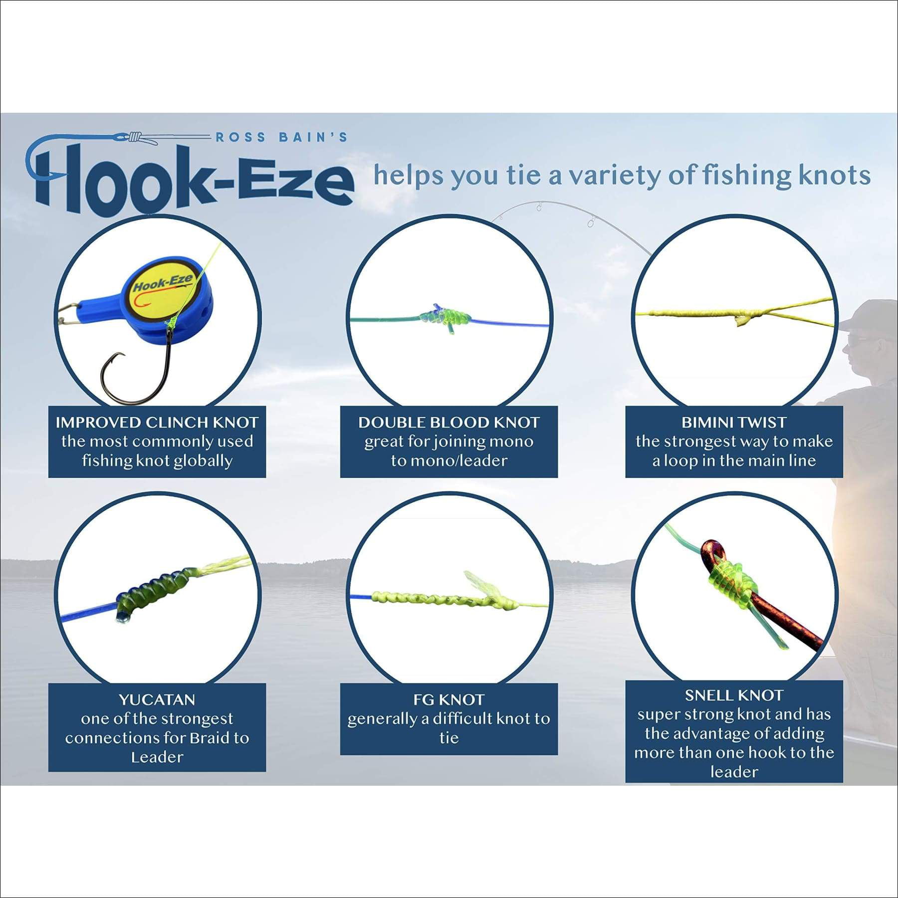 HOOK-EZE Fishing Knot Tying Tool, Protect from Fish Hooks, Tie Fishing  Knots Easily, Cool Gadgets for Fishermen, Ice Fly Fishing, Fishing  Accessories for B…