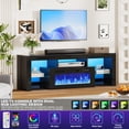 thumbnail image 2 of ChVans 71" Fireplace TV Stand for up to 80 inch TVs, Entertainment Center with 36" Electric Fireplace with LED Light, Adjustable Glass Shelves for Living Room & Bedroom, 2 of 10