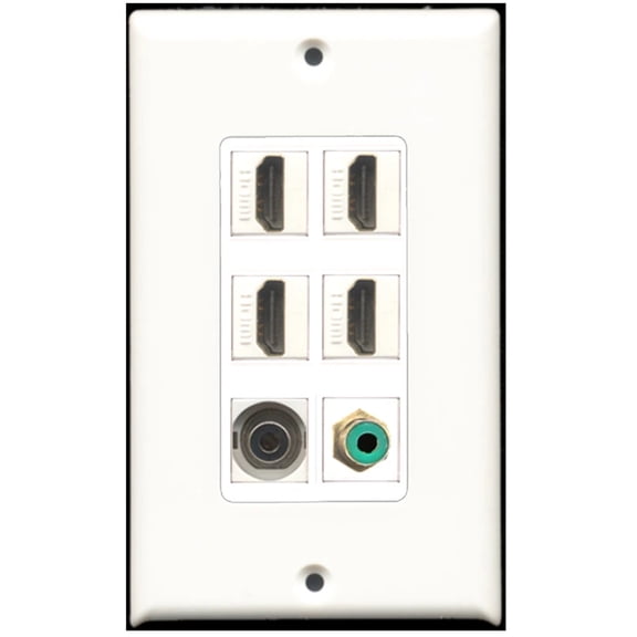 Ultra Spec Cables 4 Port HDMI 1 RCA Red 1 3.5mm Wall Plate DecorZ