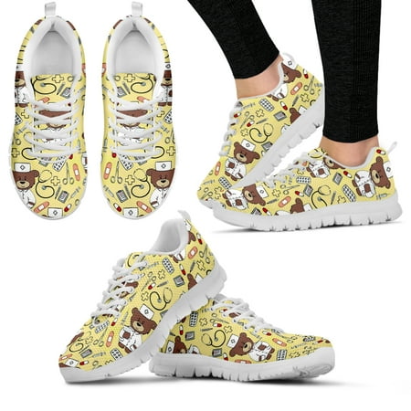 

Women s Casual Sneakers Cute Medical Bear Print Flats Woman Cute Gradient Nursing Footwear Females Spring Loafers