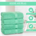 thumbnail image 3 of Bliss Casa Bath Towels (4 Pack) 27 x 54 Inch Premium 600 GSM Quality Combed Cotton Luxury Towels Set – Highly Absorbent, Quick Dry and Soft Feel Bathroom Towels (Mint), 3 of 11