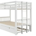 thumbnail image 6 of Harper & Bright Designs Extendable Bunk Bed with Trundle, Twin over Double Twin Bunk Bed Frame, Wooden Pull-Out Bunk Bed Frame Can Be Extendable, White, 6 of 10