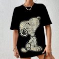 thumbnail image 2 of 2024 Camiseta de Snoopy para madre e hija, diseño de cuello redondo para mujer y niña, camiseta de verano de manga corta con escote sexy y estampado de dibujos animados, 2 of 5