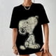 thumbnail image 2 of 2024 Camiseta de Snoopy para madre e hija, diseño de cuello redondo para mujer y niña, camiseta de verano de manga corta con escote sexy y estampado de dibujos animados, 2 of 4