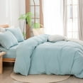 thumbnail image 5 of BESTOUCH Duvet Cover Set King 100% Washed Cotton Linen Feel Soft Chic Lightweight 3Pcs (Hushed Green, 104"x90"), 5 of 8
