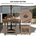thumbnail image 5 of KINGYES 6 Piece Patio Dining Set, HDPE Outdoor Table and Chairs with Bench, Brown, 5 of 12