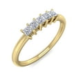 thumbnail image 2 of SuperJeweler 1/4 Carat Princess Shape Diamond Wedding Band In 14 Karat Yellow Gold, 2 of 6