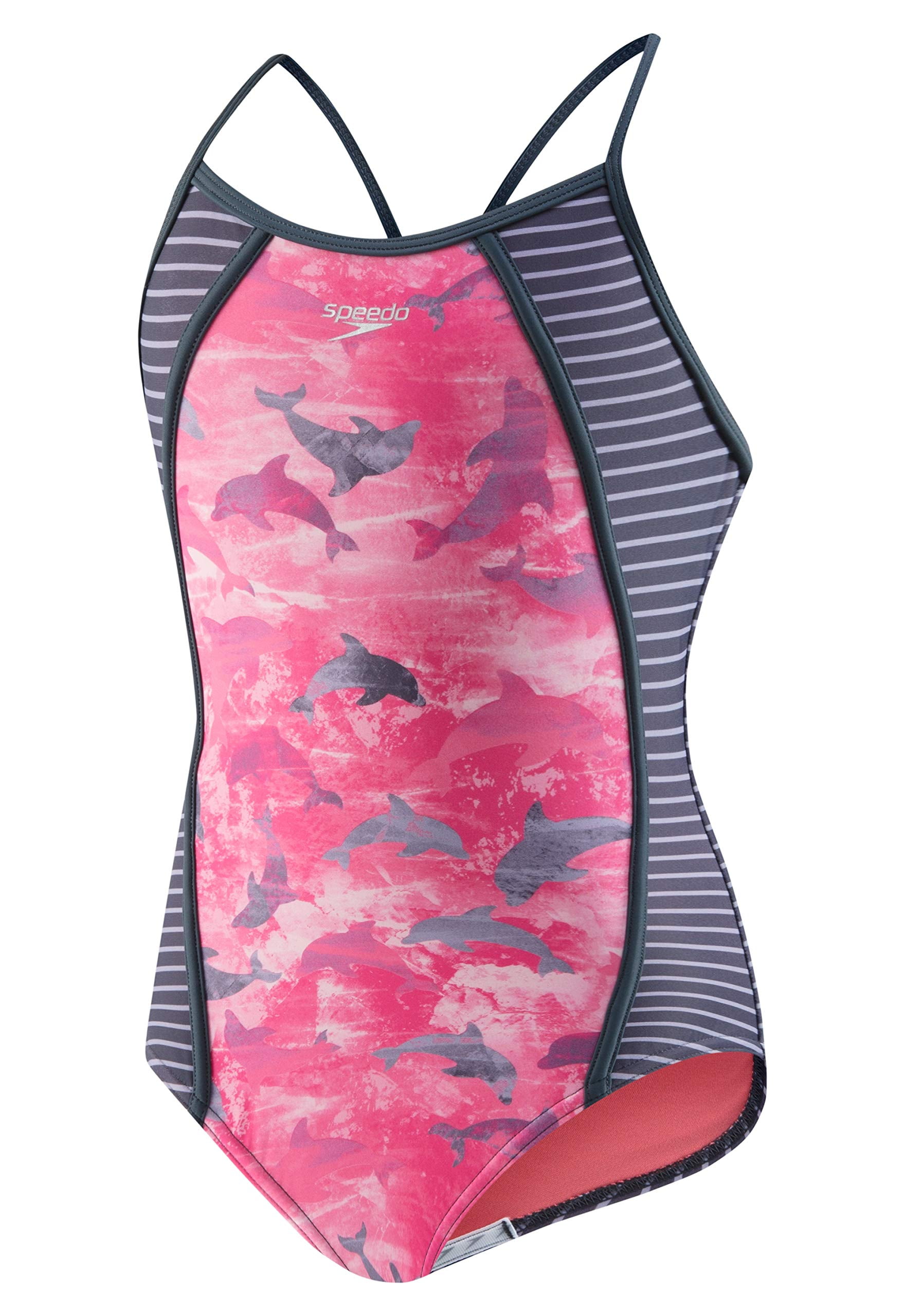 Girl's Swimsuit Coral Geo Slice Dolphin One Piece 10