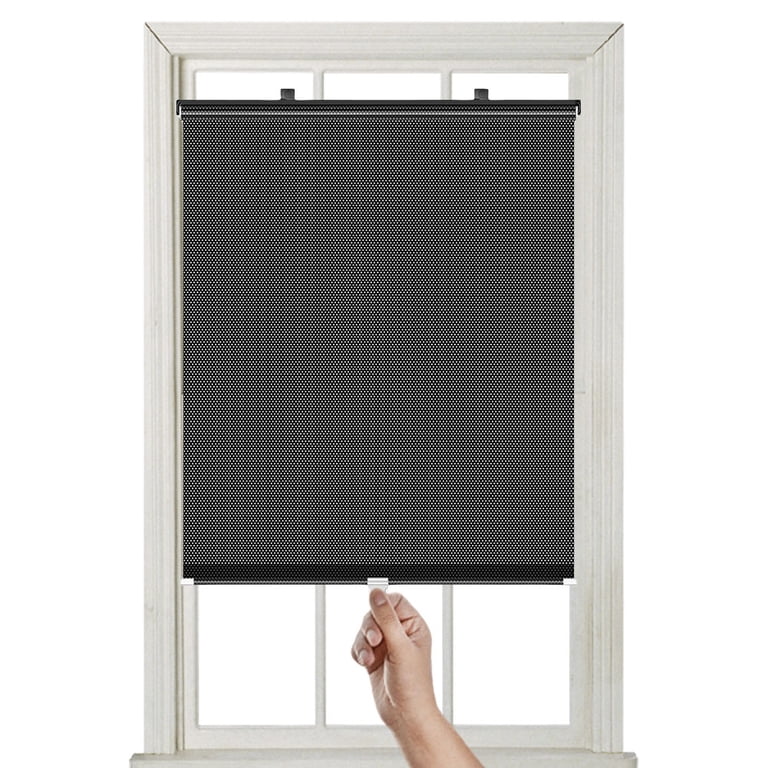 5X Sun Shade Roller Blinds Blackout Suction Cup Blinds Curtains for Living Room Kitchen Office Car Window Perforated Curtain Free A