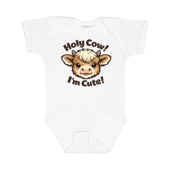 Inktastic Holy Cow I'm Cute Boys or Girls Baby Bodysuit