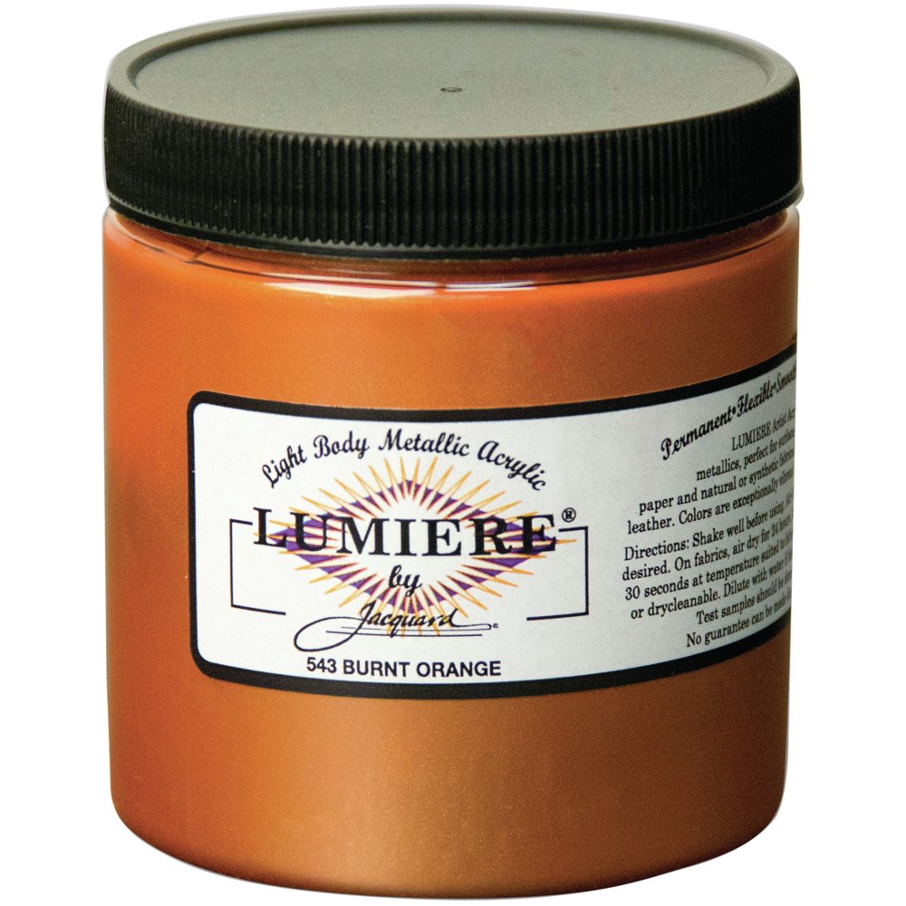 Jacquard Lumiere Metallic Acrylic Paint 8oz-Burnt Orange - Walmart.com