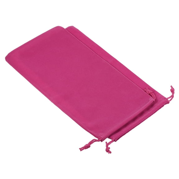 Unique Bargains Microfiber Pouch Storage Drawstring Gift Bags Rose Red 15x30