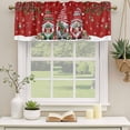 thumbnail image 2 of Red Gnomes Christmas Curtain Valances for Windows, Kitchen Valance Window Treatments Panel 2 Pack, Xmas Ball Gifts Snowflake Rod Pocket Short Curtains for Bathroom Bedroom 42 x 12 Inch, 2 of 8
