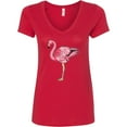 thumbnail image 3 of Inktastic Pink Flamingo Women's V-Neck T-Shirt, 3 of 5