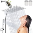 thumbnail image 1 of Regaderas para Baño con Filtro, 10" Cabezal de Ducha Antióxido, [20 Capas de Filtrado], con Shower Head de Mano, Regadera Fija Cuadrada de Alta Presion, con 2 Cartuchos Filtrantes y Accesorios, 1 of 8
