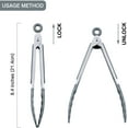 thumbnail image 3 of Fokelyi Kitchen Food Tongs - 7" Mini Silicone Serving Tongs - Set of 3, 3 of 6