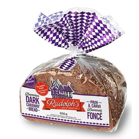 Rudolph's Bakeries Dark Caraway Sourdough Bread 500g - Authentic Bavarian-Style Rye Sourdough with Whole Caraway Seeds - Imported from Canada - Brick Oven Baked