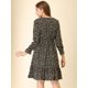thumbnail image 5 of Vestido A Media Pierna Allegra K Leopardo Negro M, 5 of 6