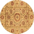 thumbnail image 1 of Ahgly Company Indoor Round Abstract Brown Modern Area Rugs, 7' Round, 1 of 4