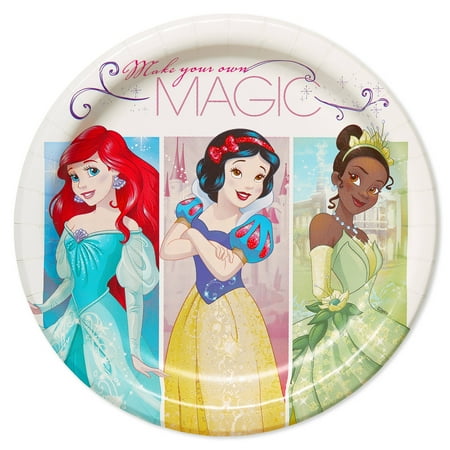 7" Disney Princess Round Paper Plates, 8ct