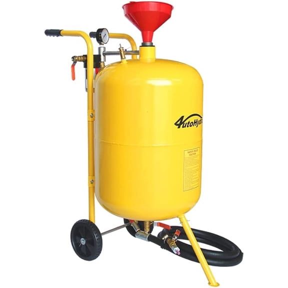 HPDMC 10 Gal Sandblaster - 80L Portable Abrasive Blaster - Heavy Duty - with Ceramic Nozzle, 2.5m Hose & Wheels