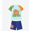thumbnail image 4 of Boys Short Sleeves Swimsuits Two Pieces Swimwear Cartoon Animal Bathing Suit Children Swimming Costume Set for Beachwear Blue 2XL, 4 of 4