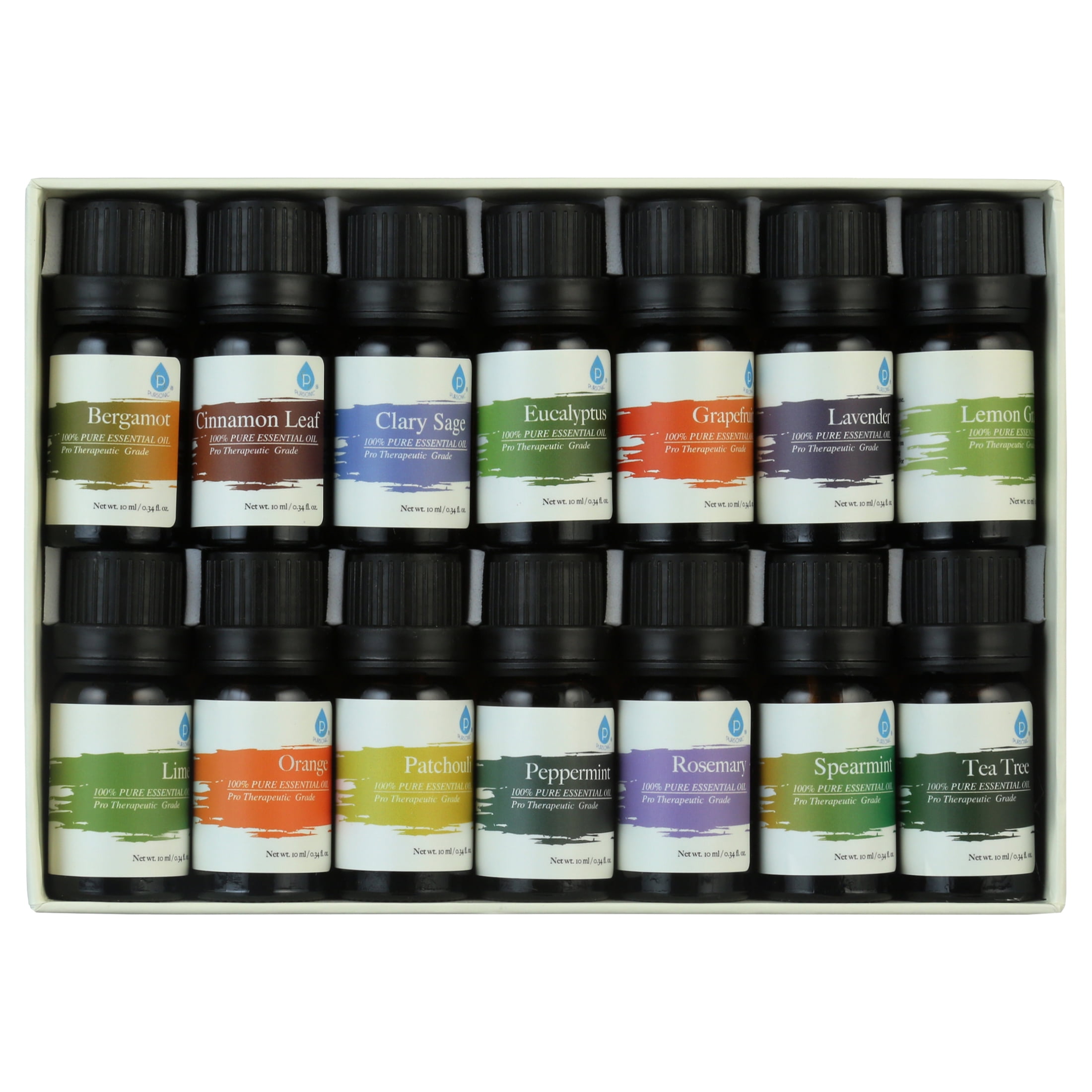 Pursonic, 100% Pure Essential Oil Set, 14-pack