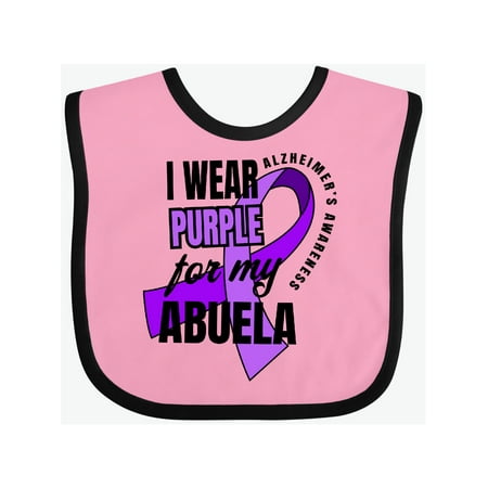 

Inktastic Alzheimers Awareness I Wear Purple For My Abuela Gift Baby Boy or Baby Girl Bib