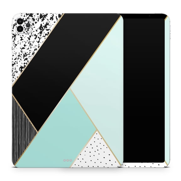 DesignSkinz Minimalistic Mint and Gold Striped V1 Full-Body Skin Decal Wrap Cover for iPad (A1219/A1337)