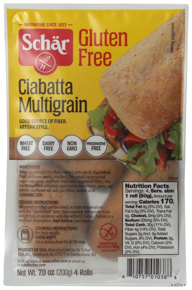 Schar Multigrain Ciabatta Rolls Gluten Free, 7 Oz ...