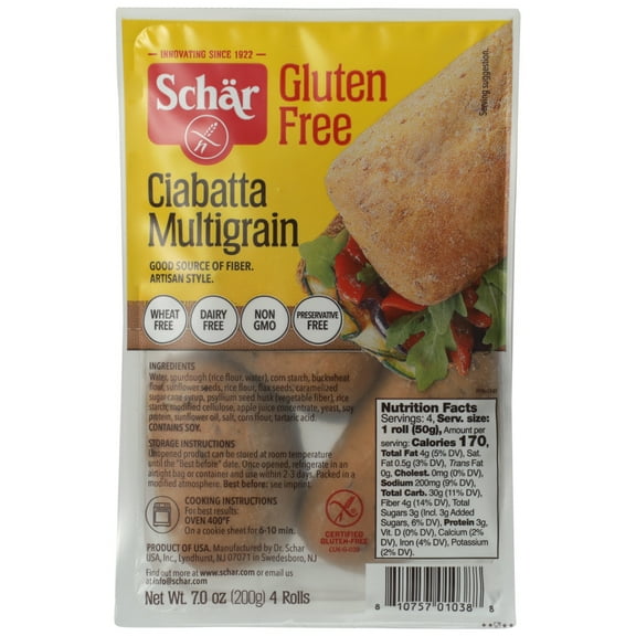 Schär Artisan Style Multi Grain Ciabatta, 4 Ct, 7 oz