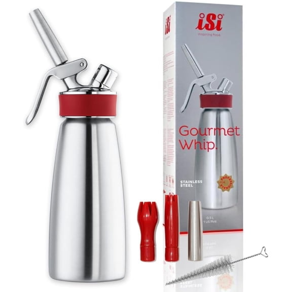 Whipper iSi Gourmet Whip de 500 ml con 3 consejos de decoración iSi North America NA
