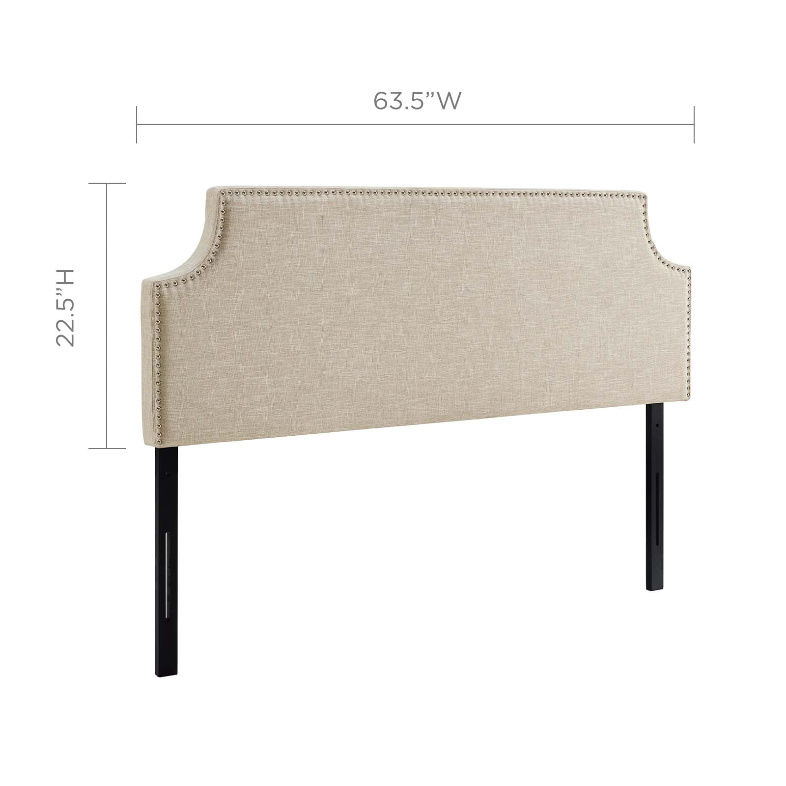 Modway Laura Queen Upholstered Polyester Fabric Headboard in Beige