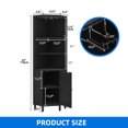 thumbnail image 3 of DEXTRUS 67" Corner Bar Cabinet with LED Lights and Wine Glass Holder, 5 Tier Corner Shelf with Storage Space, Wine Rack Cabinet Display Shelf for Dining Room, Kitchen, Living Room, Black, 3 of 10