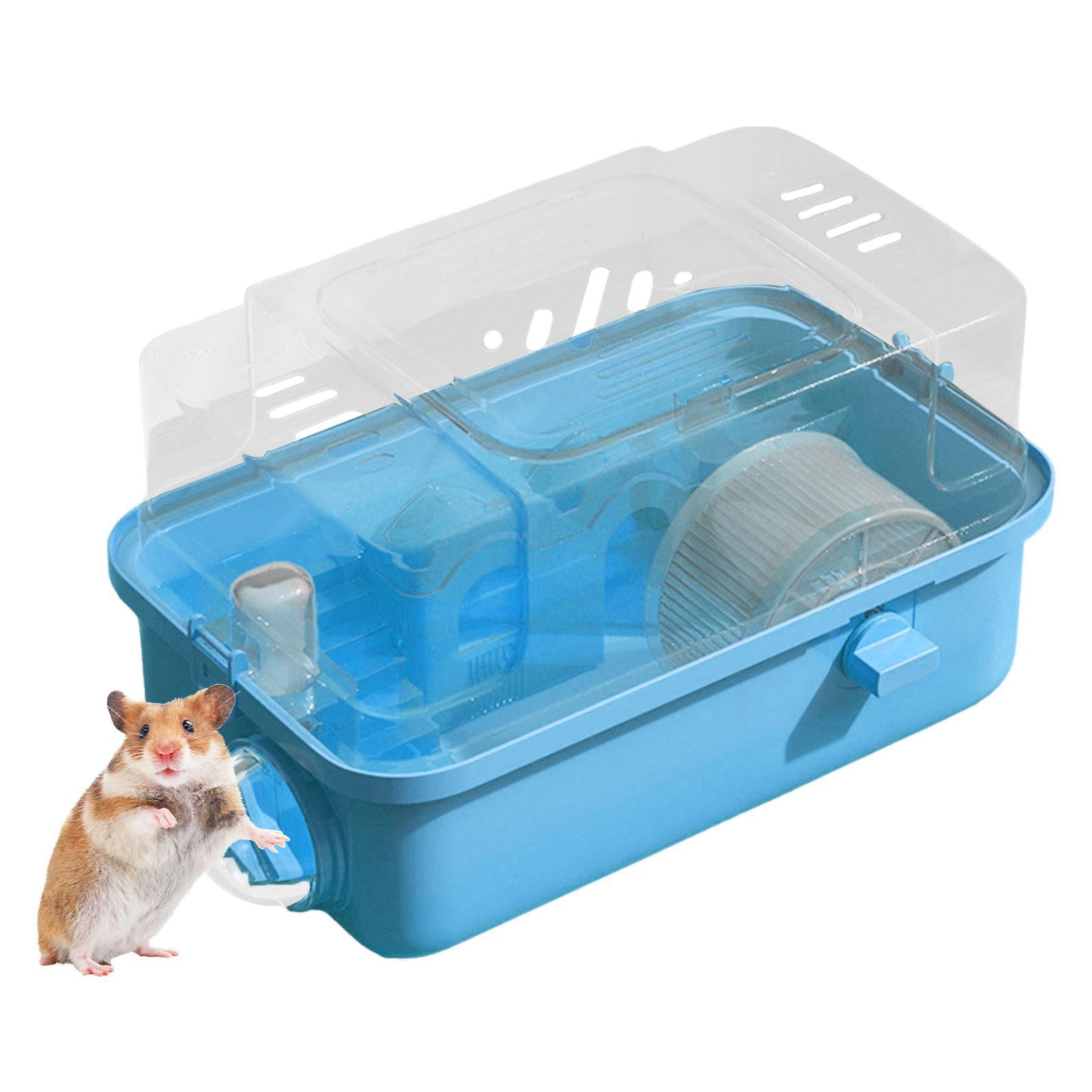 Serenable Hamster Cage Hamster Habitat Creative Exercise Playing House Ventilation Small Animal Cage House for Rabbits Sugar Glider Rats Blue