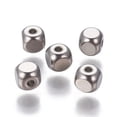 thumbnail image 3 of 200pcs Resistant 201 Stainless Steel Beads Square Stainless Steel color 4x4x4mm Hole: 1.2mm, 3 of 3
