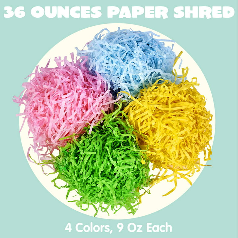 3 Variety Packs of Multicolored Yellow Pink & Green Reusable Shredded  Plastic Easter Basket Grass Bags Bundle 255g Total Party Accessory Lot