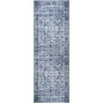 thumbnail image 4 of Bloom Rugs Washable Non-Slip 12 ft Runner - Ivory / Denim Blue Traditional Medallion Runner for Entryway, Hallway, Bathroom, and Kitchen - Exact size: 2.5' x 12', 4 of 10