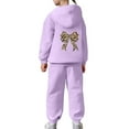 thumbnail image 5 of LRen Girls Outfits Size 10-12 Valentines Bowknot Print Crewneck Long Sleeve Valentines Hoodie Pullover Sweatshirt Tracksuit Jogger Sweatpants Loose Fall Clothes for Girls, 5 of 7