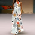thumbnail image 1 of SMihono Robes Bohèmes d'Été Femmes Grande Taille Mode Femmes Décontracté Col en V Robes Imprimées Été Robe Sans Manches à Enfiler, 1 of 5