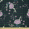 thumbnail image 2 of Ambesonne Navy Blue Fabric by the Yard Microfiber, Various Cherry Blossoms, 1 Yard, Pale Pink Dark Indigo, 2 of 2