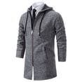 thumbnail image 5 of Lovskoo Mens Sweaters Zipper Long Sleeve Hooded Sweater Coat Long Sleeve Casual Outwear & Jackets Dark Gray, 5 of 5